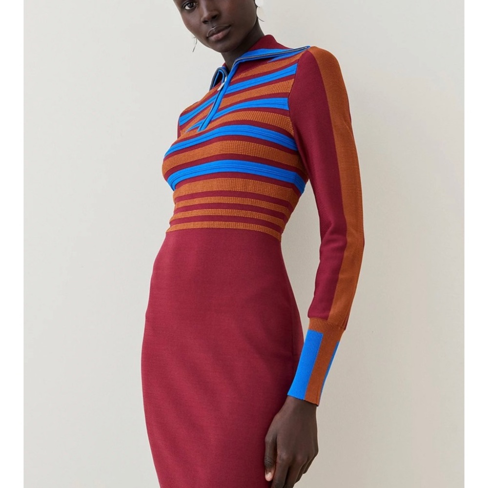 Karen millen bodycon striped knit dress size L